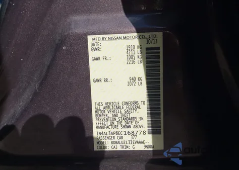 2014 Nissan Altima 2.5 Sv из США, поврежденный, VIN 1N4AL3AP8EC168778